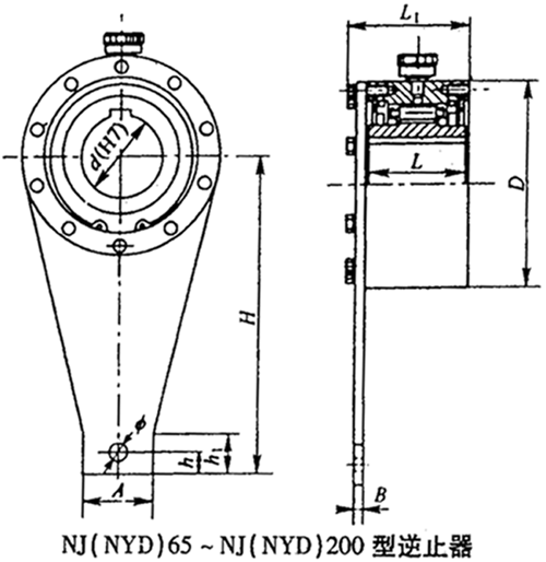 NJ（NYD）65～NJ（NYD）200型逆止器基本參數(shù)及主要尺寸